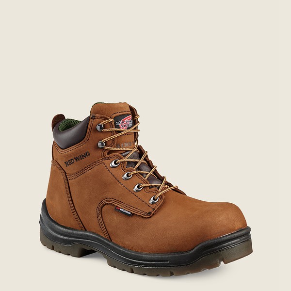 Red Wing Work Boots Brown - Red Wing Mens King Toe® - 6-inch Insulated Waterproof Soft Toe - GLCQX-7